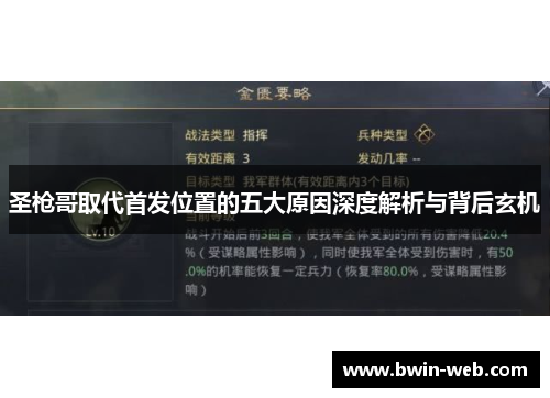 圣枪哥取代首发位置的五大原因深度解析与背后玄机