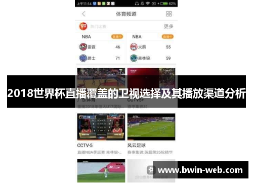 2018世界杯直播覆盖的卫视选择及其播放渠道分析
